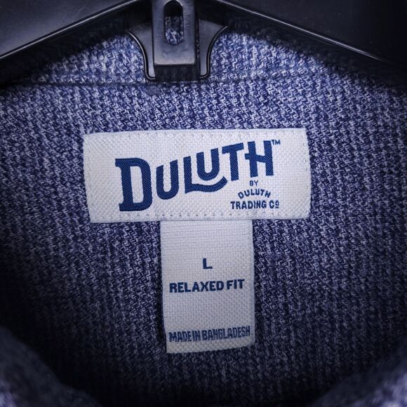 Duluth Shirt Mens Large Blue Free Swingin Twist Relaxed Fit - Picture 10 of 12